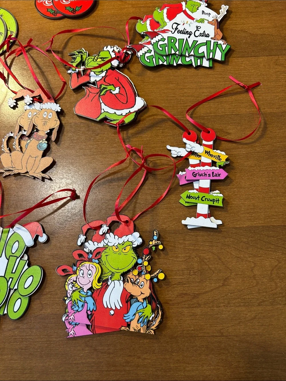 The Grinch Christmas Ornament Set - 24 Holiday Characters (Green, Red, White)